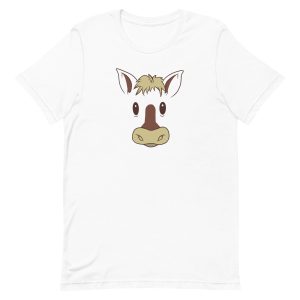 unisex-staple-t-shirt-white-front-6a1844a775296.jpg Horse Face T-Shirt