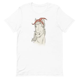 unisex-staple-t-shirt-white-front-6a1845b8ab801.jpg Bandana Horse T-Shirt