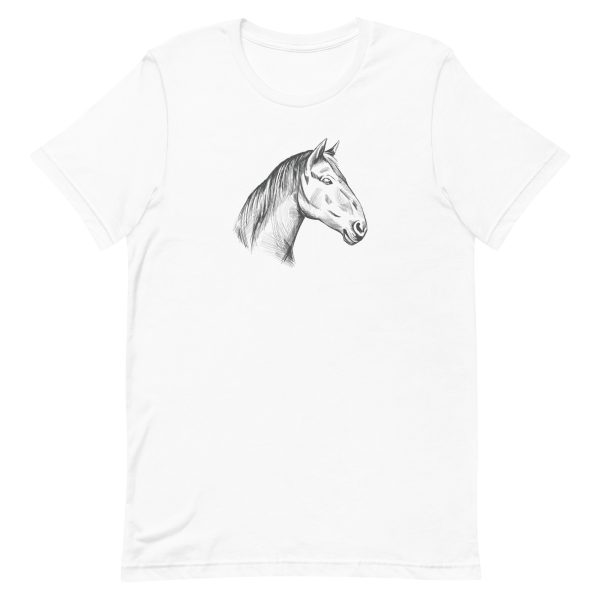 unisex-staple-t-shirt-white-front-6a18469c15f90.jpg Hand Drawn Horse T-Shirt