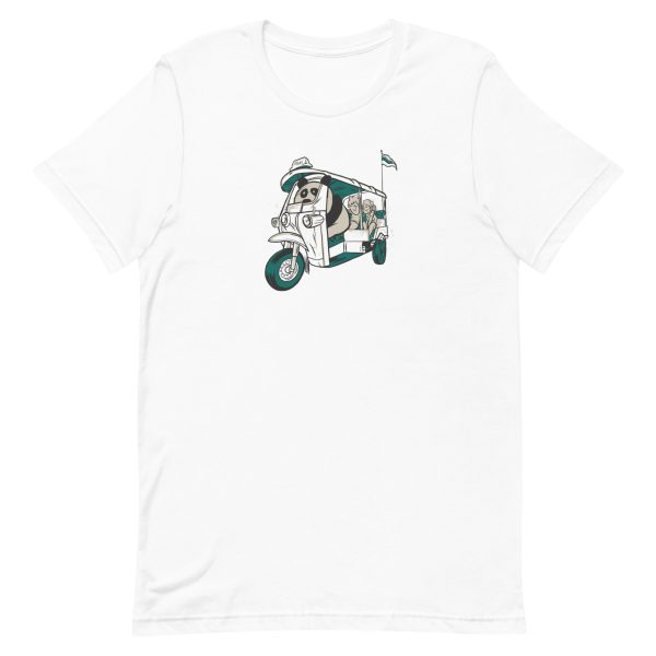 unisex-staple-t-shirt-white-front-6a1847df899c8.jpg Panda Taxi T-Shirt