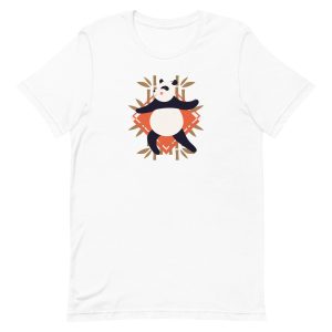 unisex-staple-t-shirt-white-front-6a1849fcc0f2b.jpg Panda Doing Yoga T-Shirt