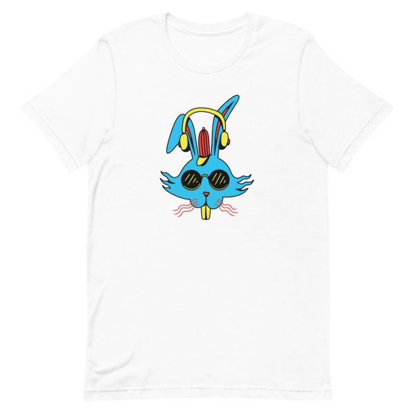 unisex-staple-t-shirt-white-front-6a184bca51331.jpg Bunny Headphones T-Shirt