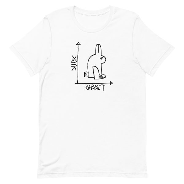 unisex-staple-t-shirt-white-front-6a184c8e756ad.jpg Rabbit Duck Graphic T-Shirt