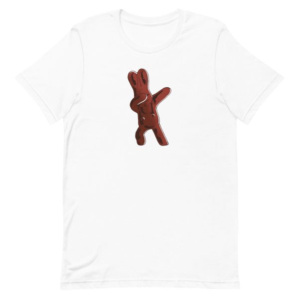 unisex-staple-t-shirt-white-front-6a18ebee173d8.jpg Chocolate Easter Bunny Dabbing T-Shirt