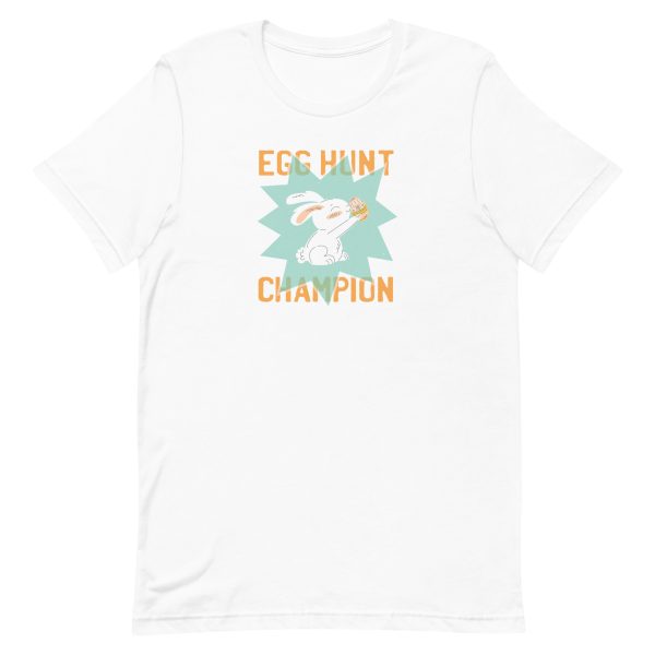 unisex-staple-t-shirt-white-front-6a18f5dbeae91.jpg Egg Hunt Champion T-Shirt
