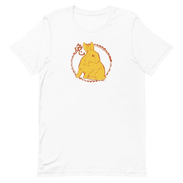 unisex-staple-t-shirt-white-front-6a18f92358f83.jpg Chinese Rabbit T-Shirt