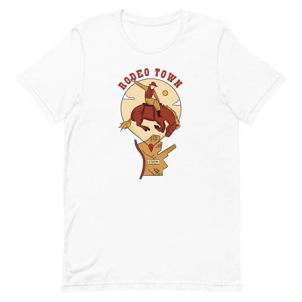unisex-staple-t-shirt-white-front-6a18faf2bf2f1.jpg Rodeo Town T-Shirt