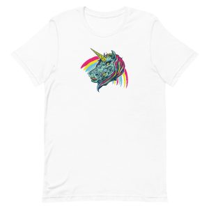unisex-staple-t-shirt-white-front-6a18fbac346aa.jpg Creepy Unicorn T-Shirt