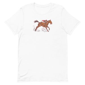 unisex-staple-t-shirt-white-front-6a18fbf54df38.jpg Horseback Riding T-Shirt