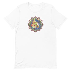 unisex-staple-t-shirt-white-front-6a18ff58aa54d.jpg Colorful Mandala Horse T-Shirt