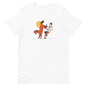 unisex-staple-t-shirt-white-front-6a191d04e8951.jpg Horse Kicking Prince T-Shirt