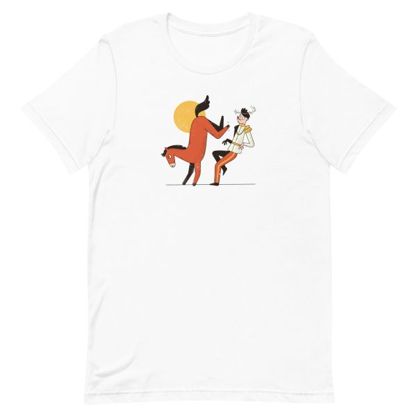 unisex-staple-t-shirt-white-front-6a191d04e8951.jpg Horse Kicking Prince T-Shirt