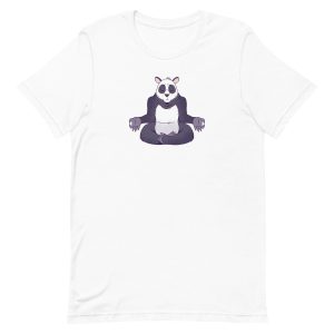 unisex-staple-t-shirt-white-front-6a191f4930cd1.jpg Panda Meditating T-Shirt