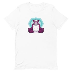 unisex-staple-t-shirt-white-front-6a192108cde55.jpg Panda Meditation T-Shirt