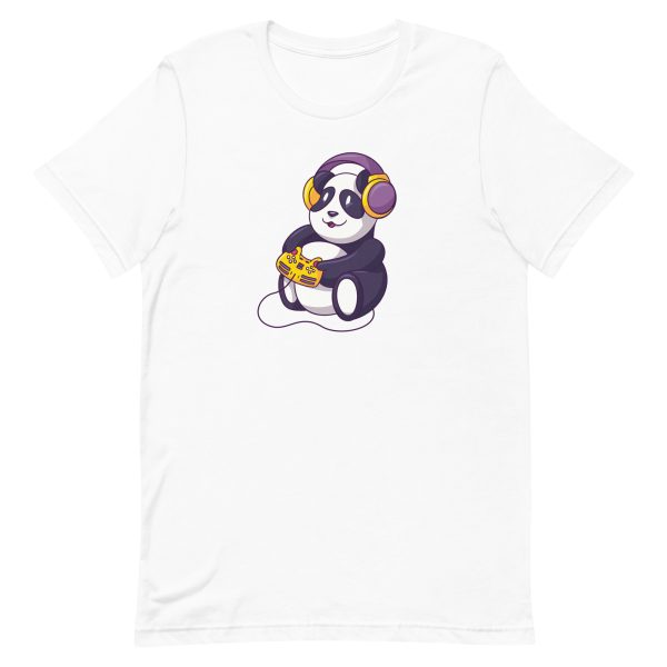 unisex-staple-t-shirt-white-front-6a193d24171fd.jpg Gamer Panda T-Shirt
