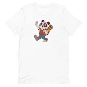 unisex-staple-t-shirt-white-front-6a193e4f5cba4.jpg School Panda T-Shirt