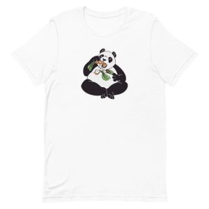 unisex-staple-t-shirt-white-front-6a19587845698.jpg Panda Eating T-Shirt