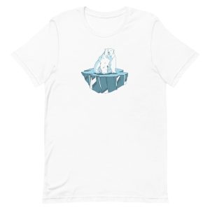 unisex-staple-t-shirt-white-front-6a1962c5b698b.jpg Polar Bear Sitting Ice T-Shirt