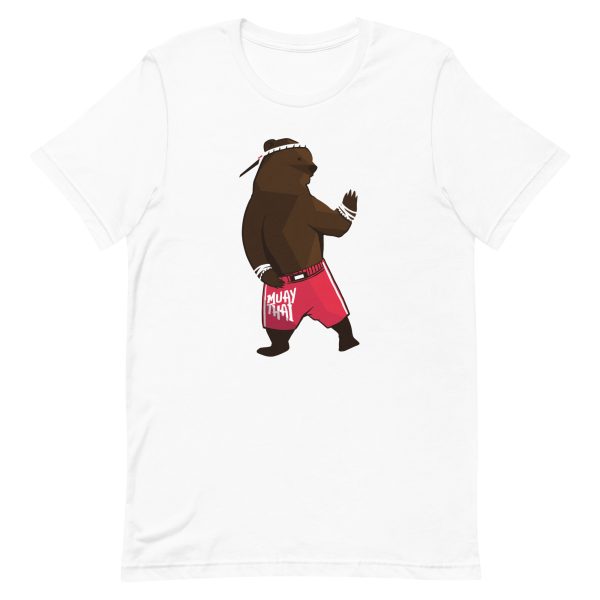 unisex-staple-t-shirt-white-front-6a19630c75dfb.jpg Muay Thai Bear T-Shirt