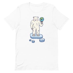 unisex-staple-t-shirt-white-front-6a196a6c6a602.jpg Global Warming Polar Bear T-Shirt