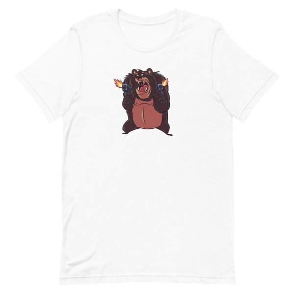 unisex-staple-t-shirt-white-front-6a196d4921c3c.jpg Angry Bear Shooting T-Shirt
