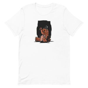 unisex-staple-t-shirt-white-front-6a196d91e3f1a.jpg Dark Teddy Bear T-Shirt
