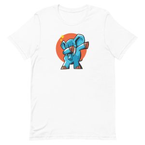 unisex-staple-t-shirt-white-front-6a196e7325bea.jpg Dabbing Elephant T-Shirt