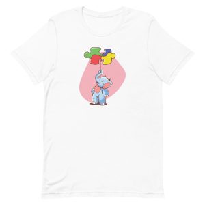 unisex-staple-t-shirt-white-front-6a196ee43e8b5.jpg Elephant Puzzle Ballon T-Shirt