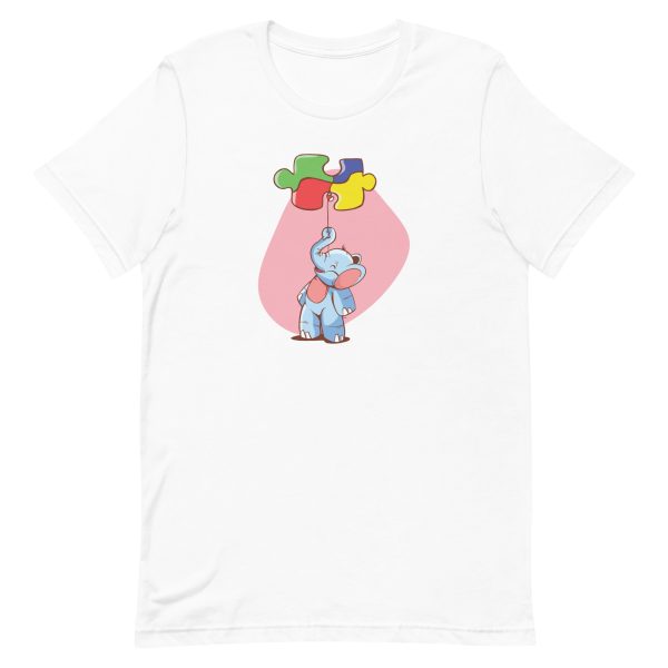 unisex-staple-t-shirt-white-front-6a196ee43e8b5.jpg Elephant Puzzle Ballon T-Shirt