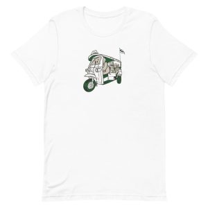 unisex-staple-t-shirt-white-front-6a197604d000b.jpg Elephant Taxi T-Shirt