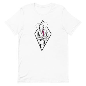 unisex-staple-t-shirt-white-front-6a19765dd4d1f.jpg Formal Elephant T-Shirt