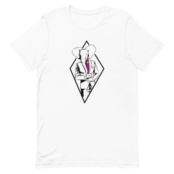 unisex-staple-t-shirt-white-front-6a19765dd4d1f.jpg Formal Elephant T-Shirt
