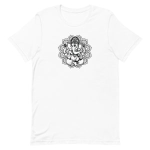 unisex-staple-t-shirt-white-front-6a19786441eee.jpg Ganesh Mandala T-Shirt