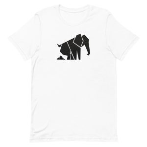 unisex-staple-t-shirt-white-front-6a197b9e986e7.jpg Geometric Elephant T-Shirt