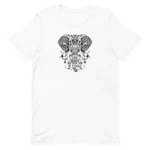 unisex-staple-t-shirt-white-front-6a1981142f366.jpg Mandala Elephant T-Shirt