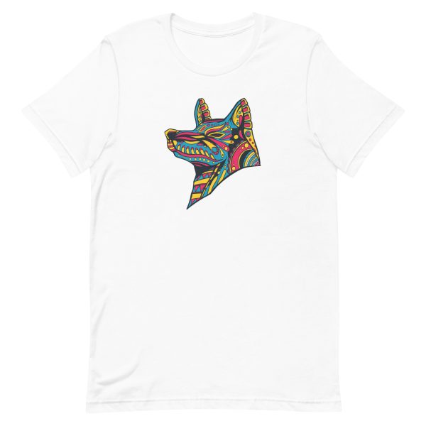 unisex-staple-t-shirt-white-front-6a1986f5d61b2.jpg Wolf Colorful T-Shirt
