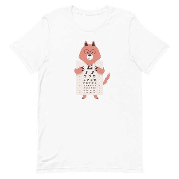 unisex-staple-t-shirt-white-front-6a198787ae3cb.jpg Wolf Eye Chart T-Shirt