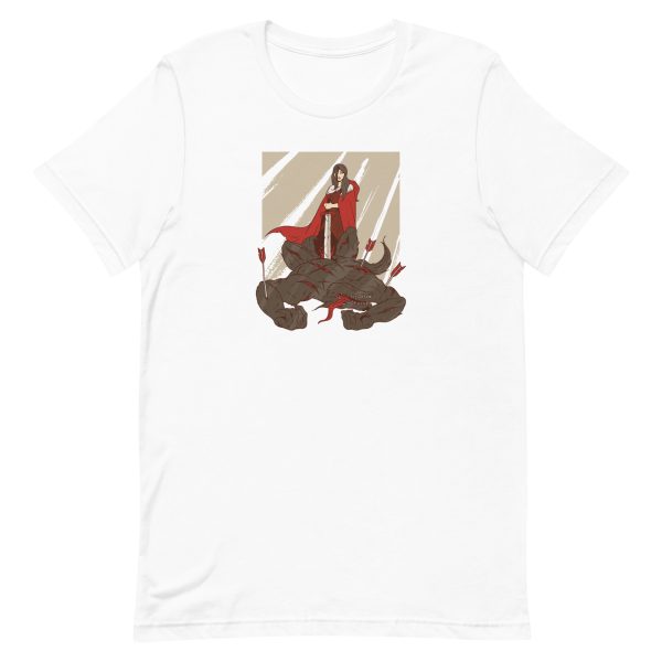 unisex-staple-t-shirt-white-front-6a198ee7807f8.jpg Red Hood Wolf T-Shirt