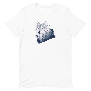 unisex-staple-t-shirt-white-front-6a19902fbf445.jpg Wolf Forest T-Shirt