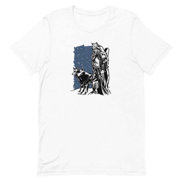 unisex-staple-t-shirt-white-front-6a1a9cf6a42a0.jpg Viking and Wolves T-Shirt