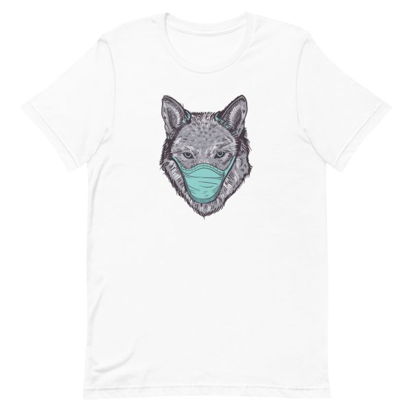 unisex-staple-t-shirt-white-front-6a1ac9ecb5e37.jpg Wolf Face Mask T-Shirt
