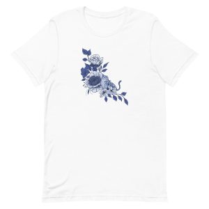 unisex-staple-t-shirt-white-front-6a1acbe66438c.jpg Blue Leopard T-Shirt