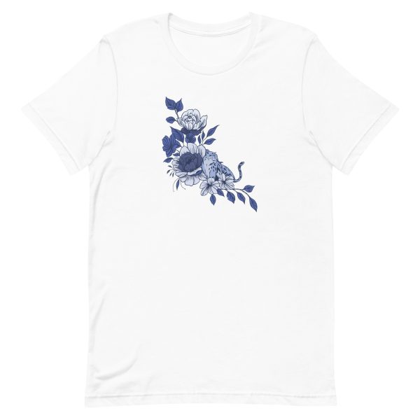 unisex-staple-t-shirt-white-front-6a1acbe66438c.jpg Blue Leopard T-Shirt
