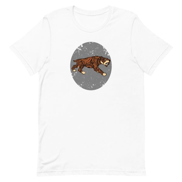 unisex-staple-t-shirt-white-front-6a1acda4bf951.jpg Sabertooth Tiger Mandala Style T-Shirt