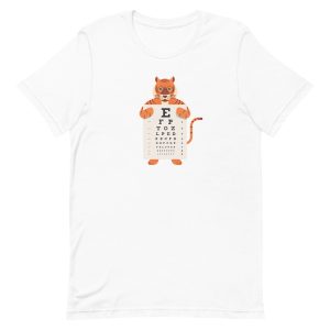unisex-staple-t-shirt-white-front-6a1ad1562d4ba.jpg Tiger Eye Chart T-Shirt