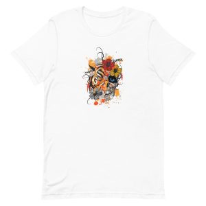 unisex-staple-t-shirt-white-front-6a1ad19d1f49f.jpg Abstract Tiger T-Shirt