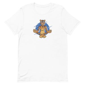 unisex-staple-t-shirt-white-front-6a1ad292f1d90.jpg Meditating Tiger T-Shirt