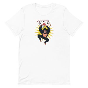 unisex-staple-t-shirt-white-front-6a1ad9dcdaada.jpg Gorilla Dunk T-Shirt