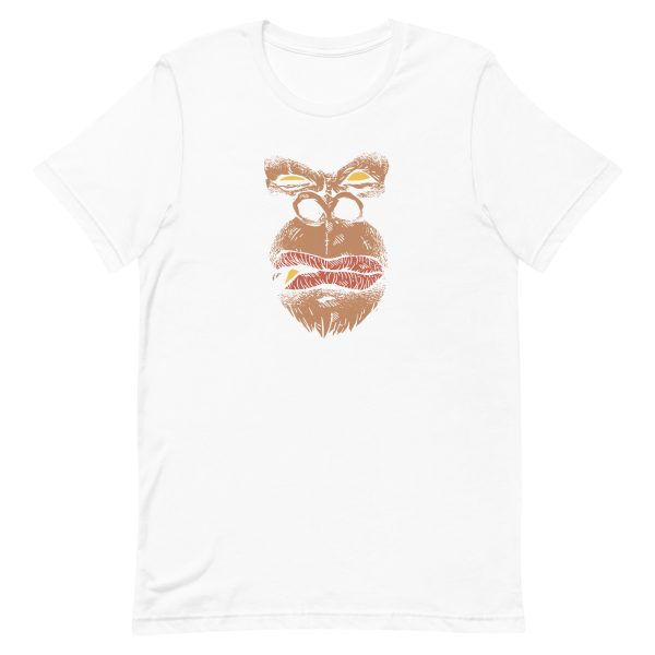 unisex-staple-t-shirt-white-front-6a1adb44c6373.jpg Gorilla Smoking T-Shirt