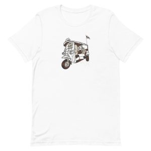 unisex-staple-t-shirt-white-front-6a1aede465c46.jpg Gorilla Taxi T-Shirt